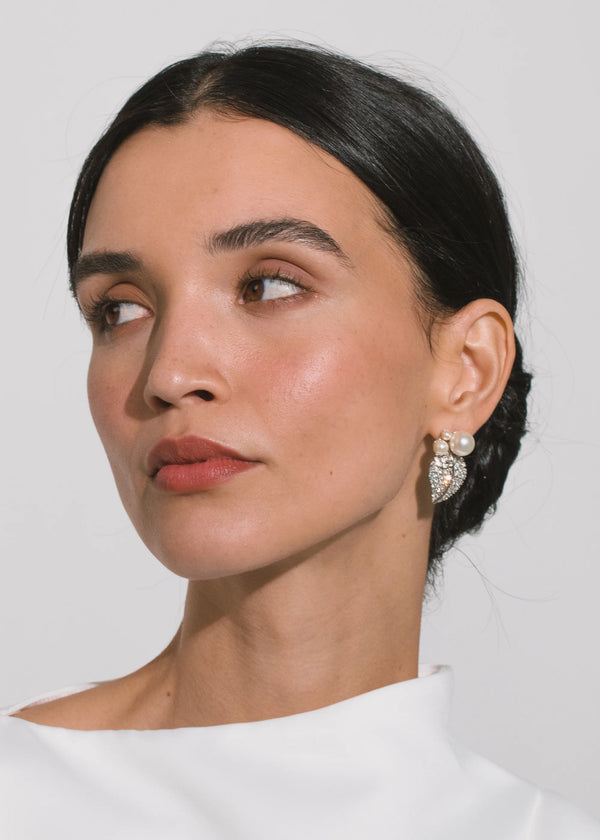 Jennifer Behr Blanca Earrings Crystal Pearl
