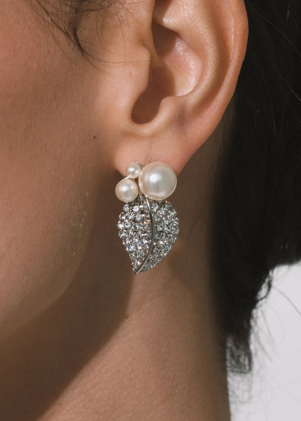 Jennifer Behr Blanca Earrings Crystal Pearl