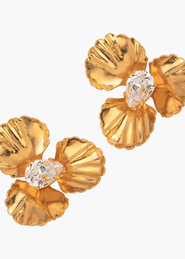 Jennifer Behr Caelyn Earrings Crystal Antique Gold