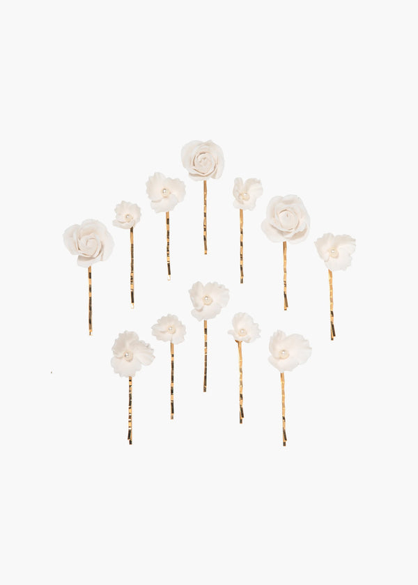 jennifer behr Cameryn Bobby Pin Set Cream