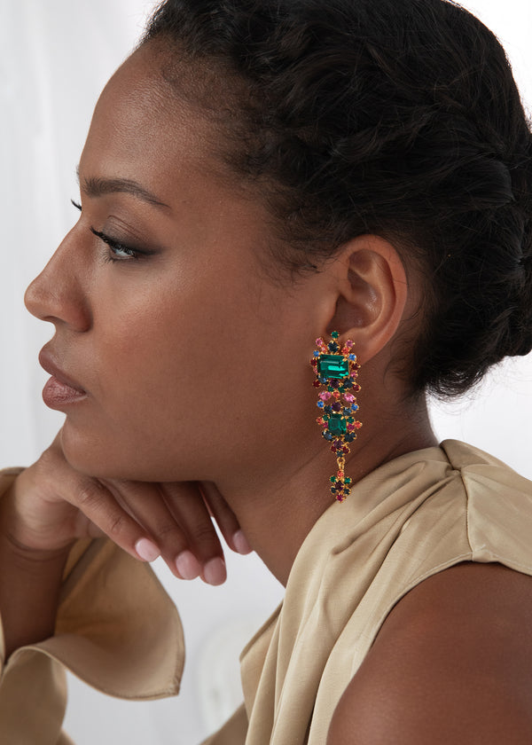Jennifer Behr Candence Earrings Emerald