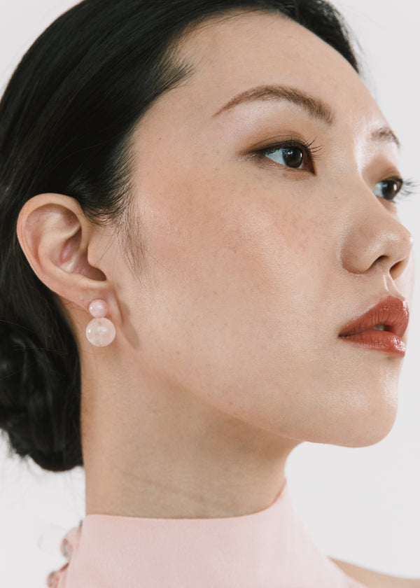 Jennifer Behr Cara Earrings Rose Quartz