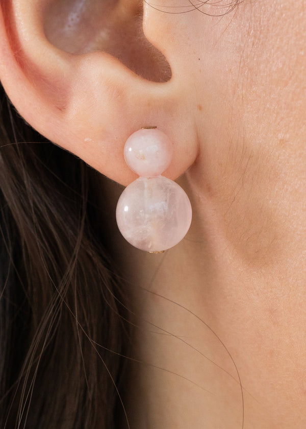 Jennifer Behr Cara Earrings Rose Quartz