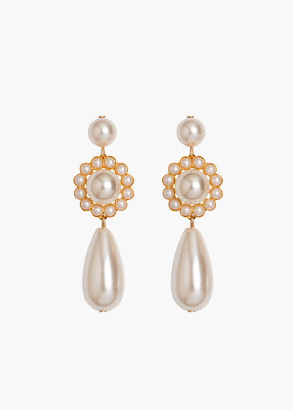 jennifer behr Caretta Earrings Pearl