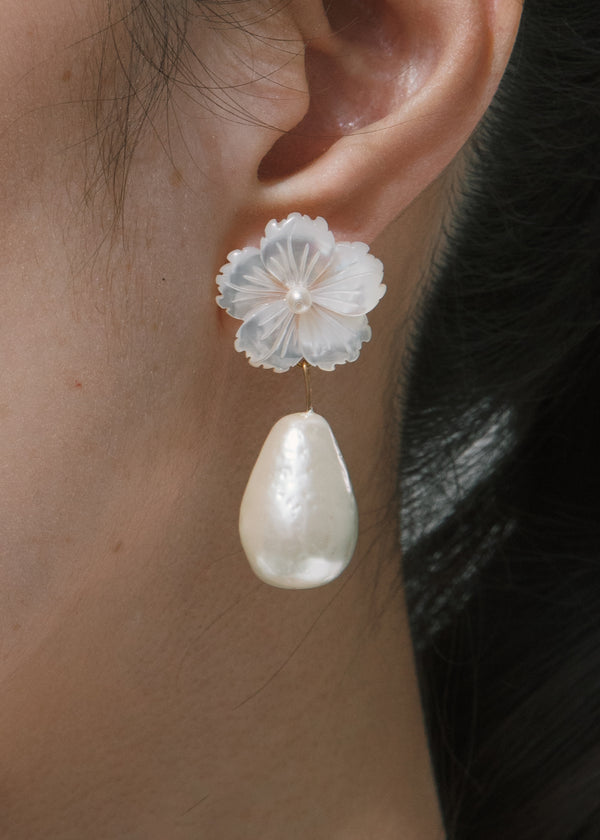 Jennifer Behr Carlla Earrings Mother Of Pearl