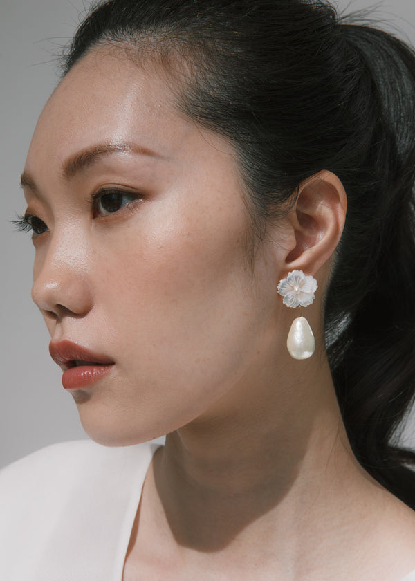 Jennifer Behr Carlla Earrings Mother Of Pearl
