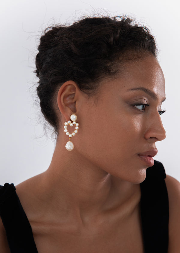 Jennifer Behr Casey Earrings Pearl