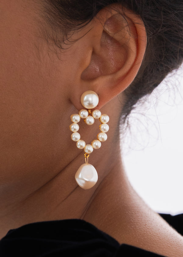 Jennifer Behr Casey Earrings Pearl