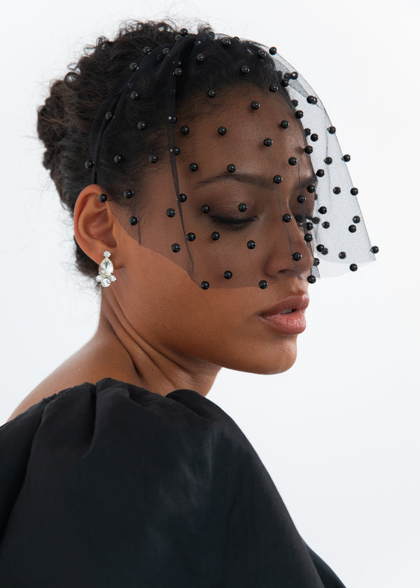 Jennifer Behr Chiara Veil Black Pearl