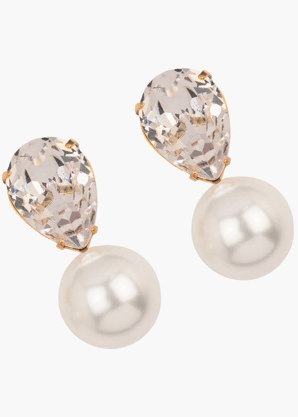 Jennifer Behr Cimone Earrings Crystal Antique Gold