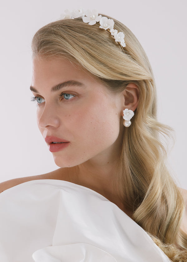 Jennifer Behr Clarabel Earrings Cream