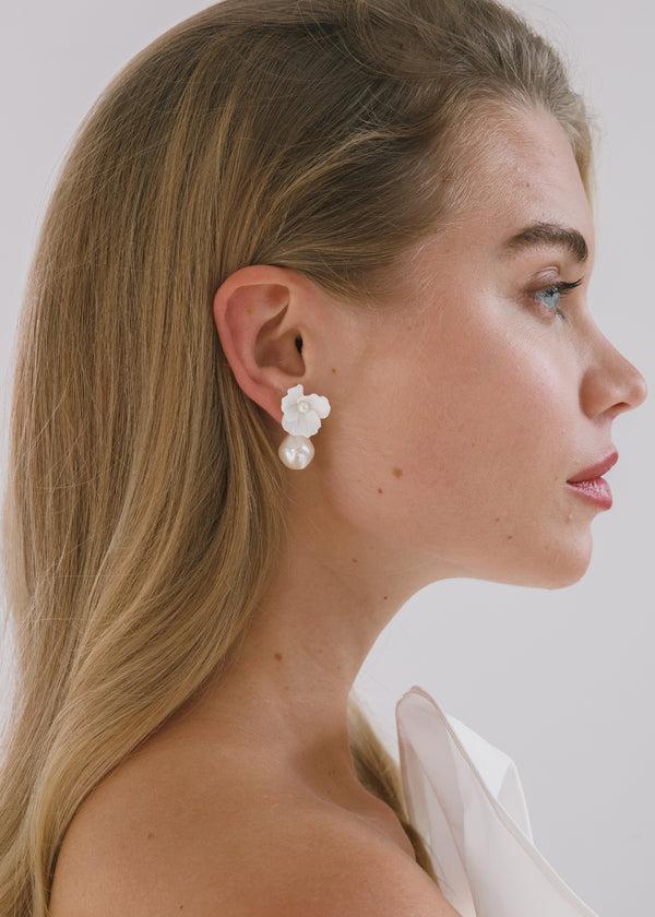 Jennifer Behr Clarabel Earrings Cream