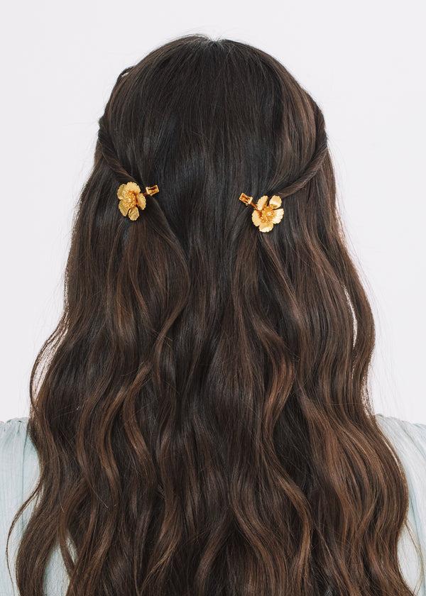 Jennifer Behr Collette Hair Clips Gold