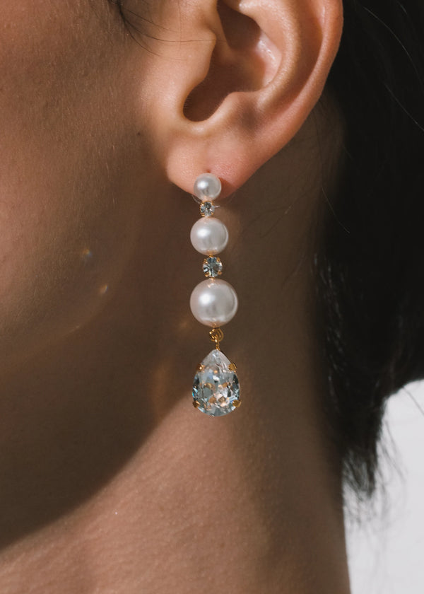 Jennifer Behr Corisande Earrings Crystal Pearl