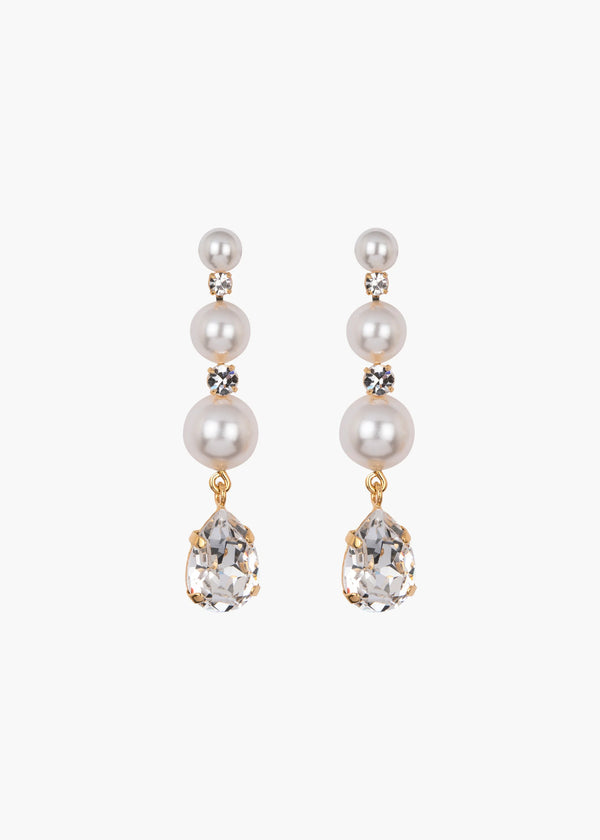 jennifer behr Corisande Earrings Crystal Pearl