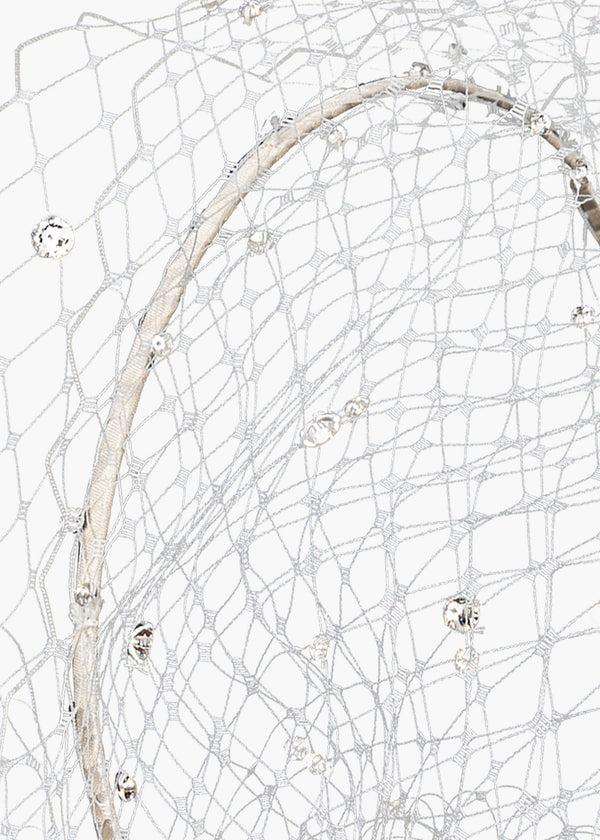Jennifer Behr Crystal Beehive Voilette Cream