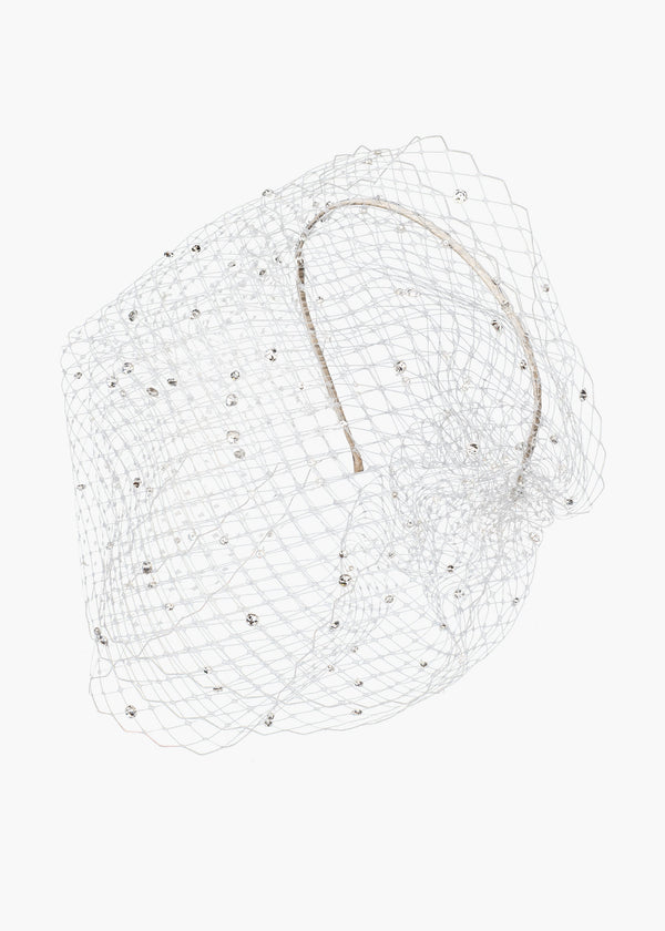 jennifer behr Crystal Beehive Voilette Cream