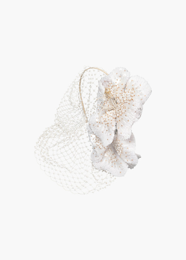 jennifer behr Crystal Orchid Voilette Cream