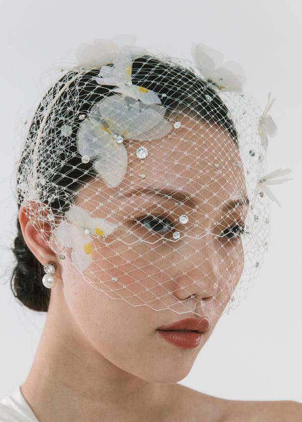 Jennifer Behr Danika Voilette Cream