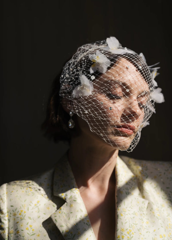 Jennifer Behr Danika Voilette Cream