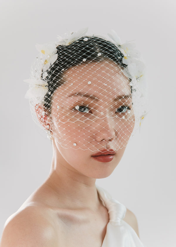 Jennifer Behr Danika Voilette Cream