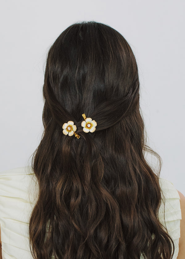 Jennifer Behr Debbie Hair Clips Champagne