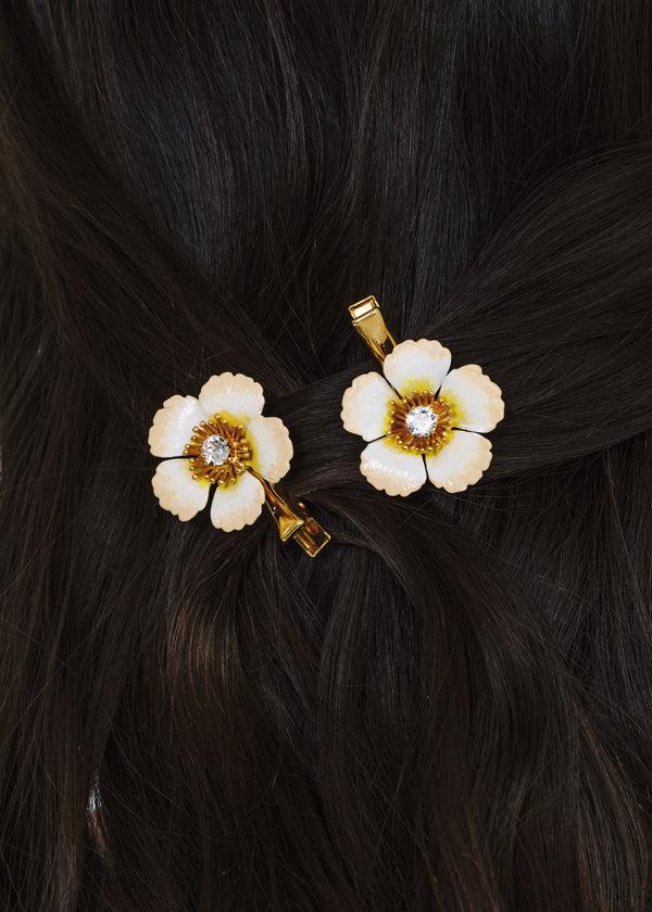 Jennifer Behr Debbie Hair Clips Champagne