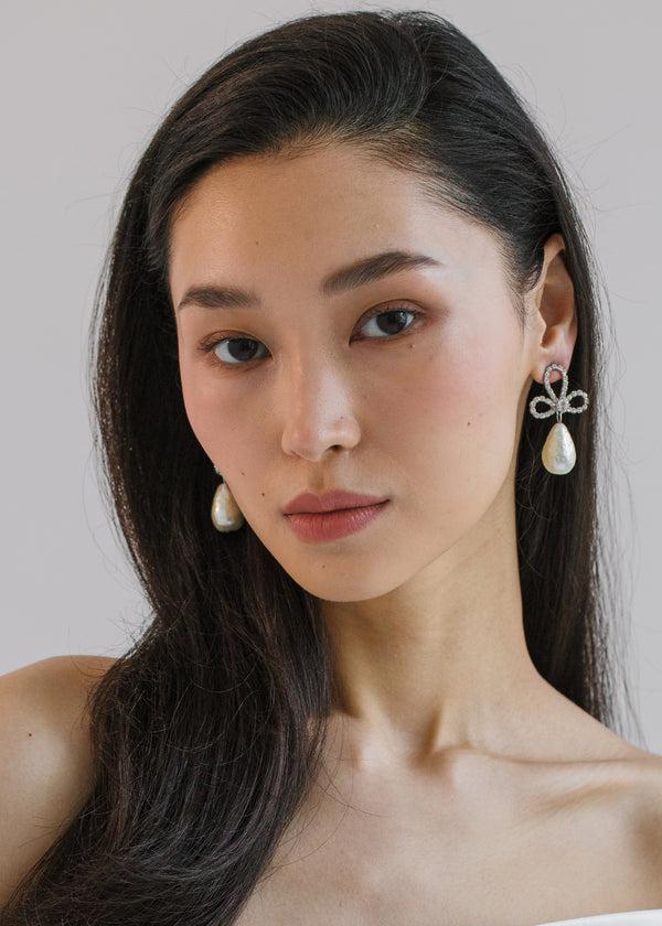 Jennifer Behr Devina Earrings Crystal Pearl