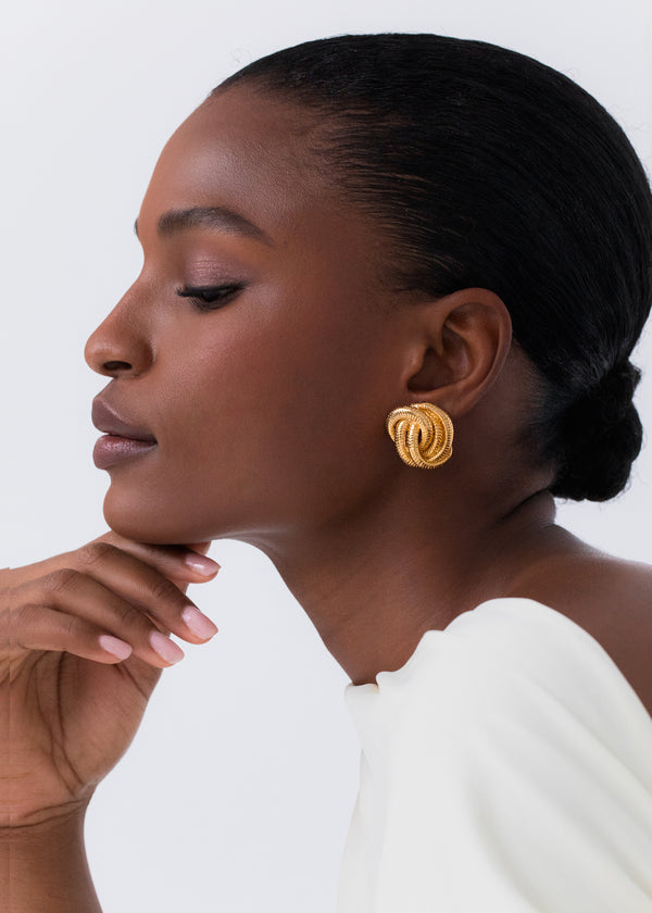 Jennifer Behr Elaina Stud Earrings Gold