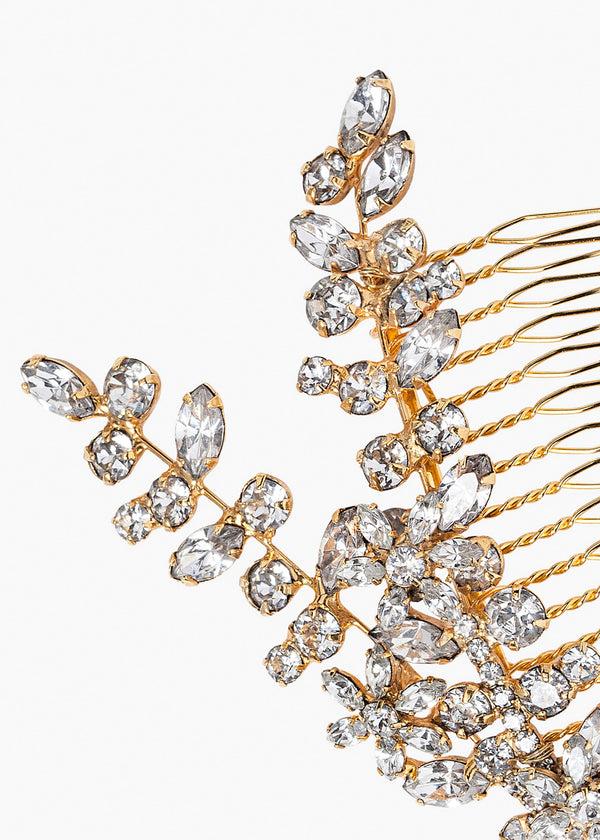 Jennifer Behr Elissa Comb Crystal Antique Gold