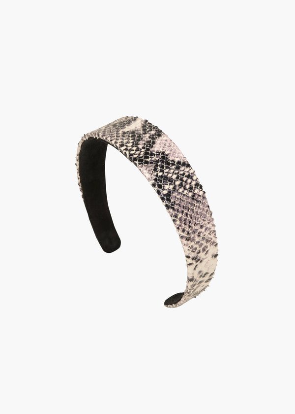 jennifer behr Embossed Leather Cruz Headband Snake