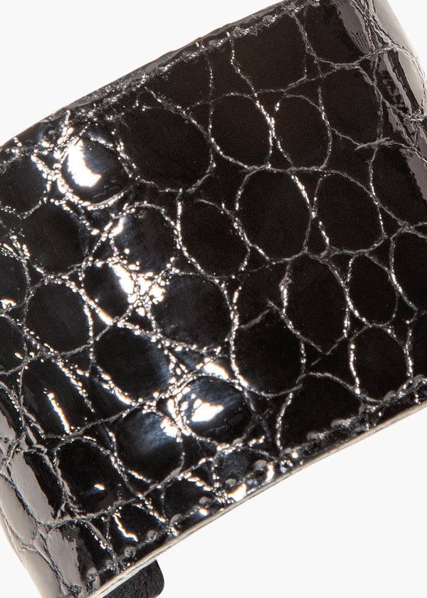 Jennifer Behr Embossed Leather Ponywrap Black Croc