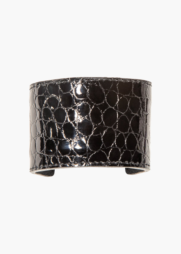 jennifer behr Embossed Leather Ponywrap Black Croc