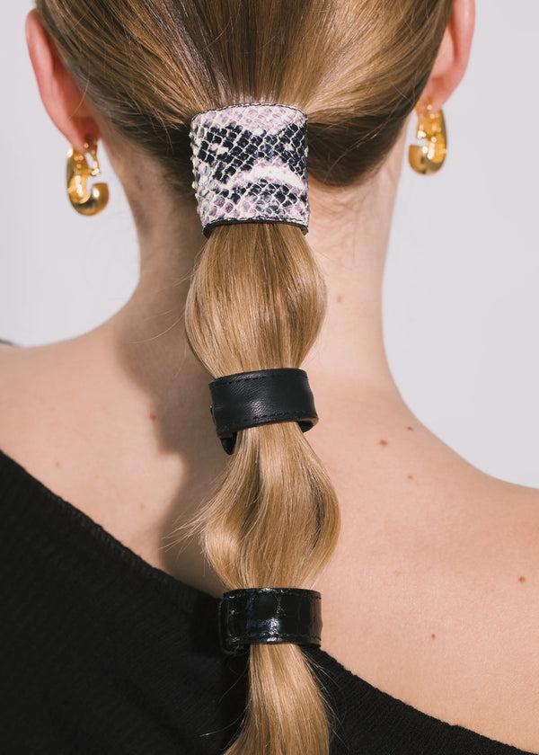 Jennifer Behr Embossed Leather Ponywrap Snake