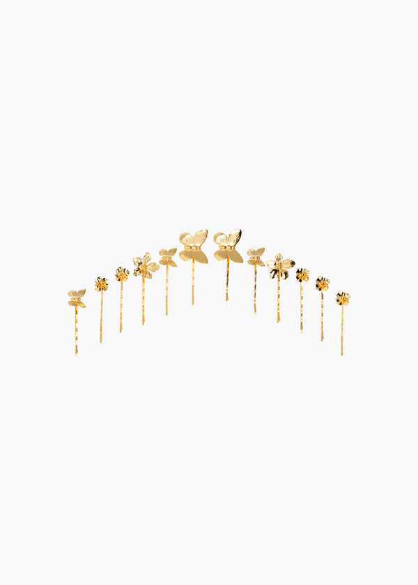 jennifer behr Farasha Bobby Pin Set Gold