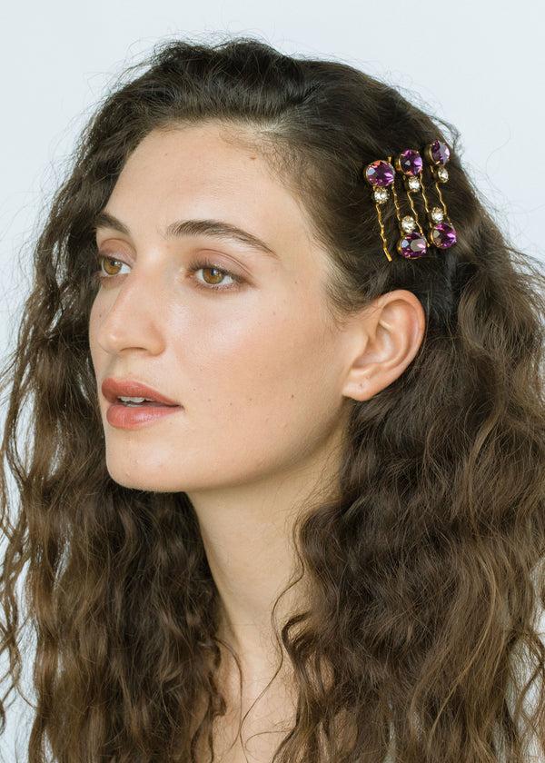 Jennifer Behr Gemma Bobby Pin Amethyst