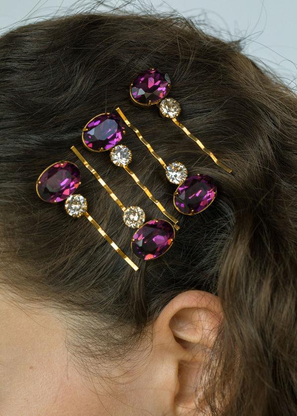 Jennifer Behr Gemma Bobby Pin Amethyst