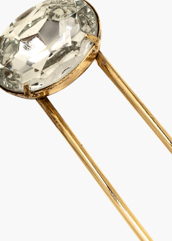 Jennifer Behr Gemma Hairpin Crystal Antique Gold