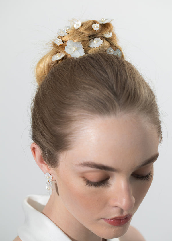 Jennifer Behr Geneva Bobby Pin Set Mother Of Pearl