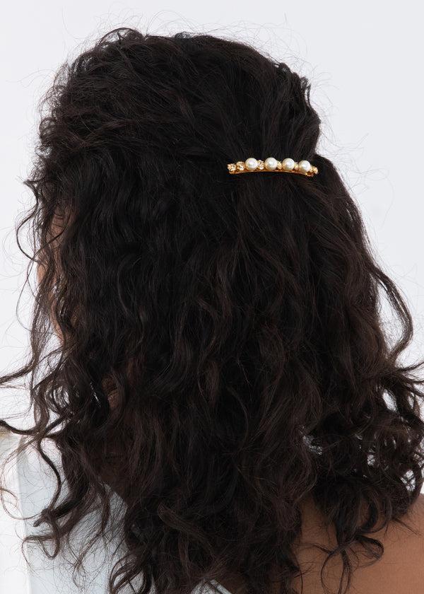 Jennifer Behr Gigi Barrette Crystal Antique Gold