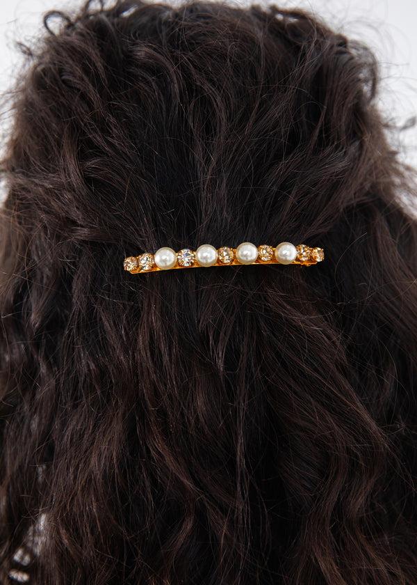 Jennifer Behr Gigi Barrette Crystal Antique Gold