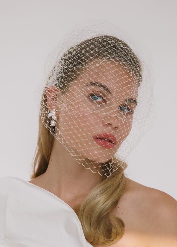 Jennifer Behr Grand Beehive Voilette Cream