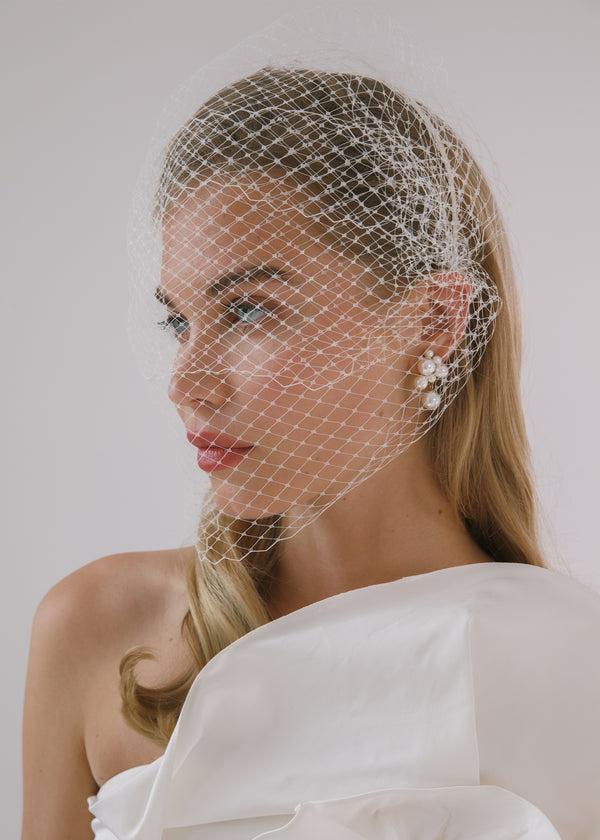 Jennifer Behr Grand Beehive Voilette Cream