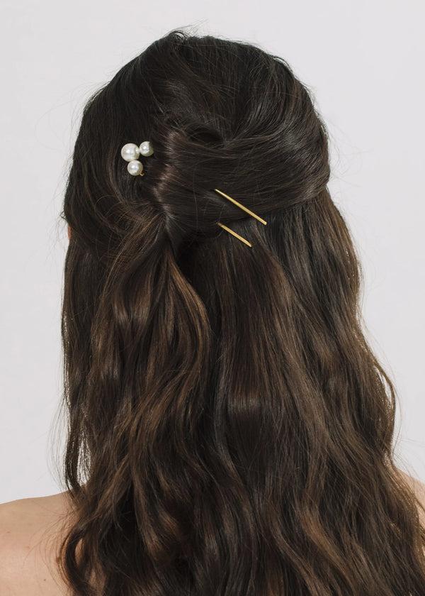 Jennifer Behr Gretel Hairpin Gold Pearl