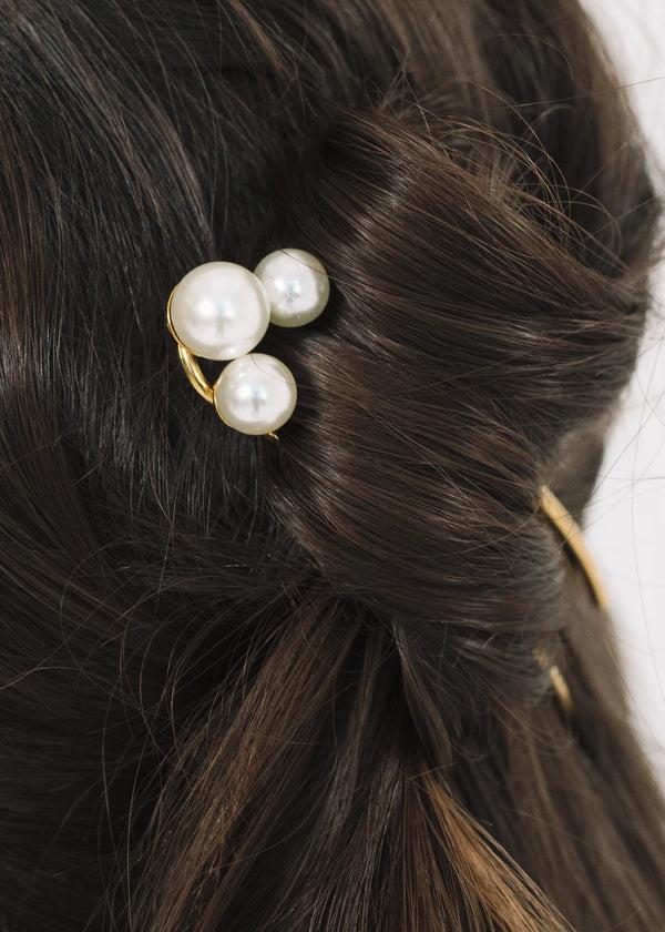 Jennifer Behr Gretel Hairpin Gold Pearl