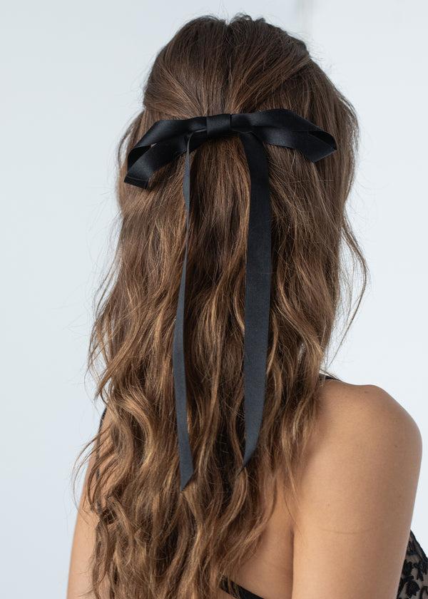 Jennifer Behr Gretta Bow Barrette Black