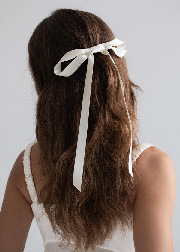 Jennifer Behr Gretta Bow Barrette Cream