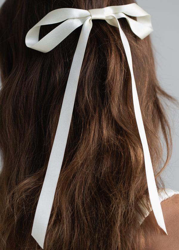 Jennifer Behr Gretta Bow Barrette Cream