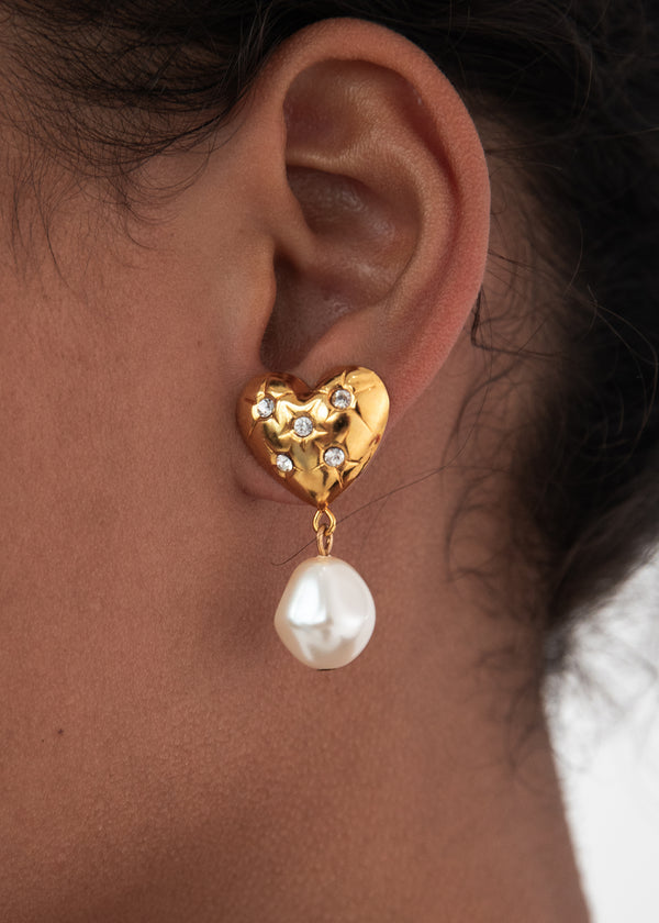 Jennifer Behr Hayden Earrings Crystal Antique Gold