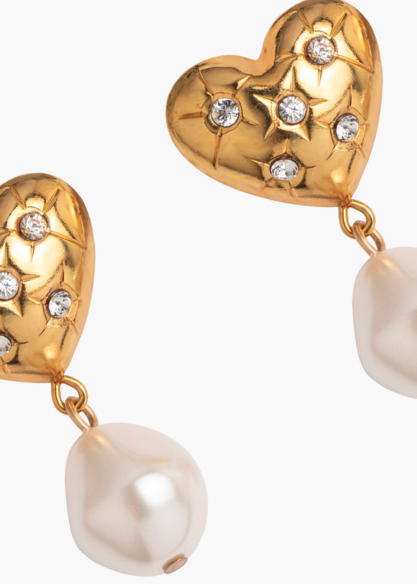 Jennifer Behr Hayden Earrings Crystal Antique Gold